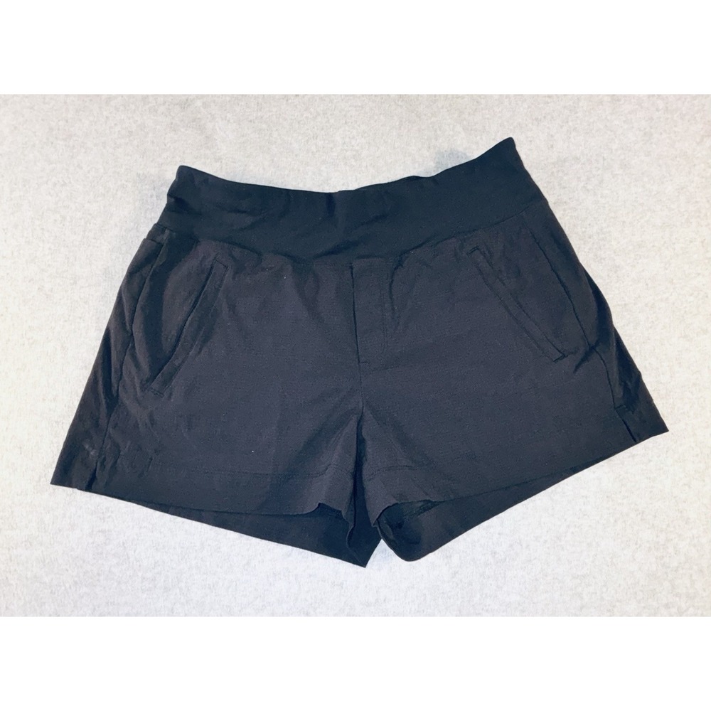 Athleta Trekkie North Shorts Womens Size 10 Black Hiking Travel Zip Pockets
